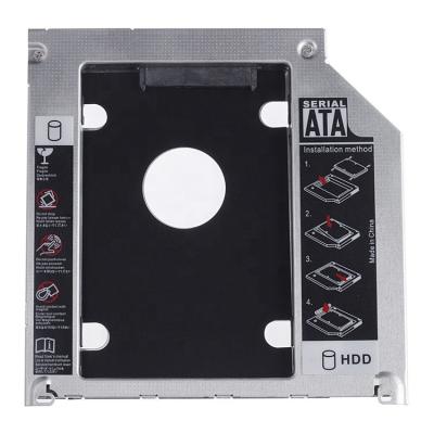 China Universal Aluminum Alloy Plastic For Laptop 2nd HDD Caddy 12.7mm SATA Cd ROM OptiBay 3.0 2.5