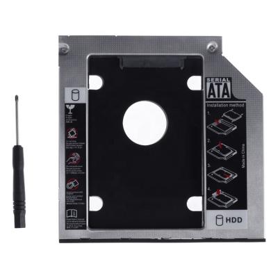 China Aluminum alloy hotselling slim 9.5/12.7mm hdd caddy 2.5 inch SATA I/II/III/HDD/SSD 2nd hdd caddy for sale