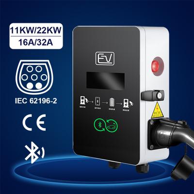 China Voltage Monitoring CE Certified Home Use Wallbox 11KW 22KW 32A AC Wall Mounted EV Charger for sale