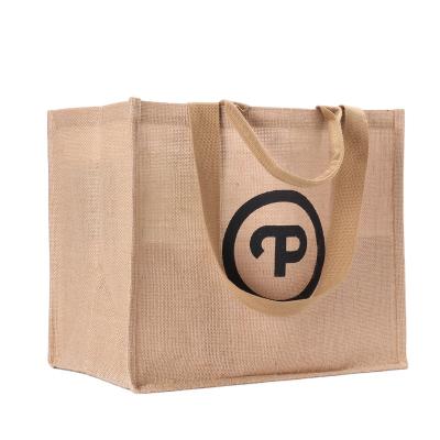 China High Strength Reusable Jute Beach Bag Logo Printing Custom Reusable and Eco-friendly Jute Bag High Strength Bag for sale