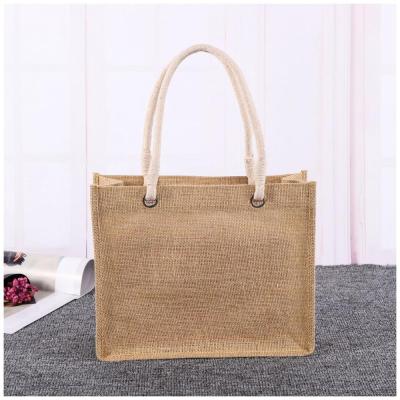 China Reusable Waterproof Jute Shopper Bag Jute Clutch Bag Jute Bag for sale