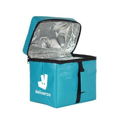 China Blue Cooler Food Insulated Thermal Insulated Transport Motorcycle Deliveroo Grocery Delivery Thermal Bag Pizza Insulated Delivery Bag for sale