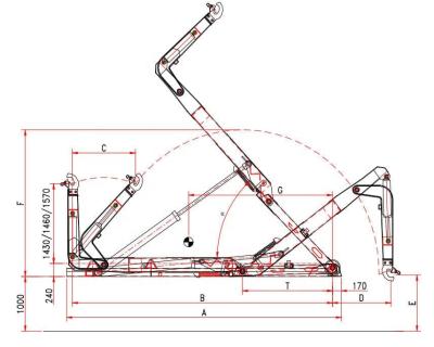 China Factory 6T Hook Lift For Garbage Truck for sale