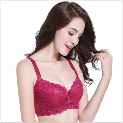 China Sustainable Push Up Bra Lace Frontless Adjustment Type Gather Gather Super Push Up Bra for sale