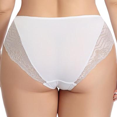 China Breathable lace European and American plus size ladies briefs comfortable cotton briefs for sale