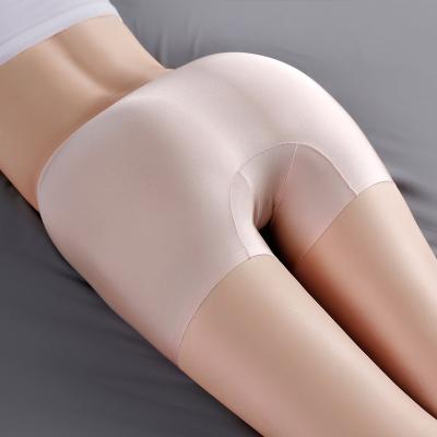 China Summer Breathable Warm Ice Silk Panties Plus Size Women Seamless Briefs Safety Panties for sale