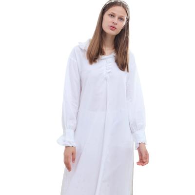 China Comfortable Women's Long Sleeve Cotton Pajamas New Style Long Nightgown Spring Pajamas for sale