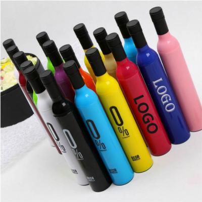 China Custom Printing Novelty Advertise Rainy Umbrella Logo Foldable Wine Bottle Umbrellas Business Gift Promotion Travel Times Sunny 3 for sale