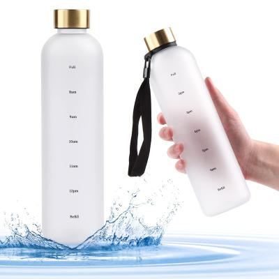 China Sustainable Drinking and Straw - Large 1 Liter 32 oz BPA Free Water Bottle and Sweat Free Sleeve - Leak Proof Gym Bottle with Date/Time Stamp for sale