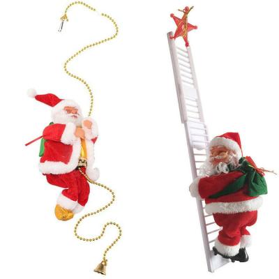 China Cute Children Gift Kids Bead Climbing Doll Music Decoration Christmas Party Festival Electric Toys Climbing Ladder Santa Claus for sale