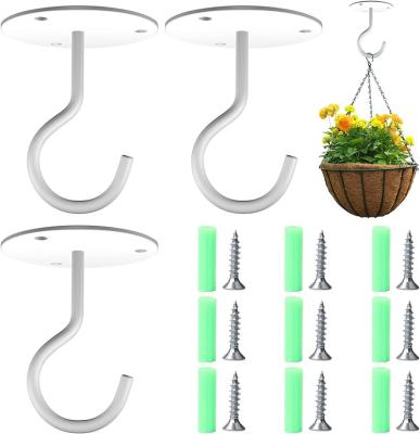 China 3 Pack Wall Mount Ceiling Hooks Metal Plant Bracket Iron Plant Aluminum Ceiling Hook Hangers For Plants Hanging for sale