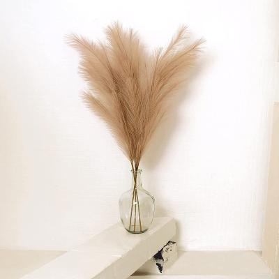 China 3Pcs Faux Pampas Grass Faux Pampas Grass Set - 43 Inch Desktop Floral Branches Fill-Fluffy Non-Shedding Tall Vase For Wedding Decor for sale