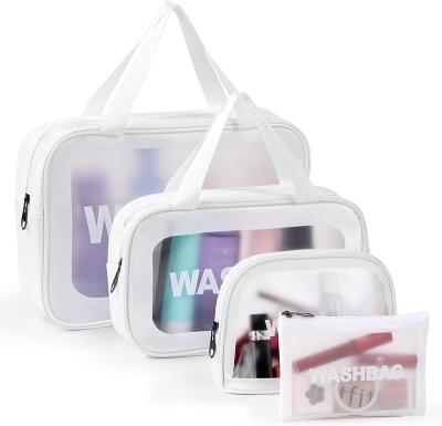 China Translucent Bathroom Toiletries Bag, Clear Waterproof Cosmetic Bag Portable Travel For MakeupSet Toiletries Toiletries For Women for sale