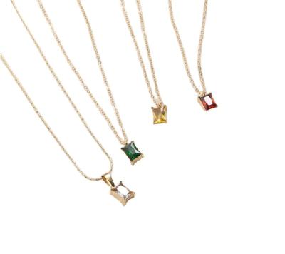 China 2022 Best Price Romantic Quality Guarantee Green Gold Stainless Steel Necklace for sale