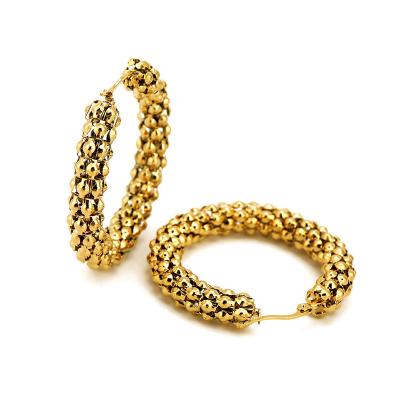 China Wholesale Trendy Fashion Stainless Steel Gold Plated Thin Circle Jewelry Earrings for sale