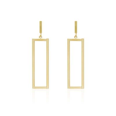 China FASHIONABLE Wholesale Jewelry Geometric Shaped Stainless Steel 18K Gold Plated Minimalism Earrings for sale