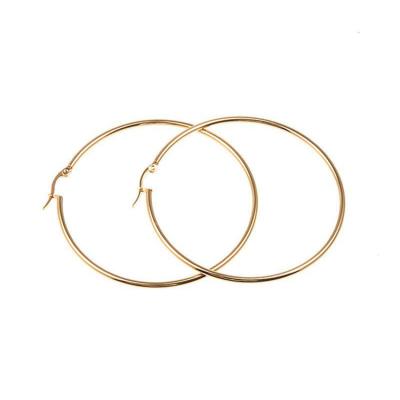 China FASHIONABLE Wholesale Stainless Steel Jewelry Big Circle Shaped Simple Earrings For Women for sale