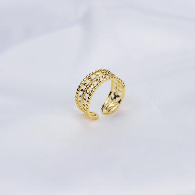 China Latest Fashion TRENDY Gold Plated Irregular Shape Stainless Steel Women's Ring for sale