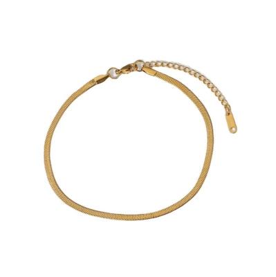 China New Fashion TRENDY Gold Plated Stainless Steel Jewelry Snake Chain Bracelet For Women for sale