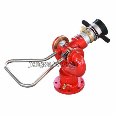 China HOT Self-Fixed Brass Material 50PM Portable Adjustable Flowing Water Fire Monitor For Fire Fighting 100mm for sale