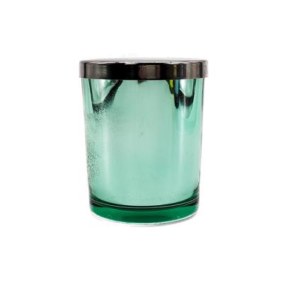 China Colorful Luxurious Plated Flame LA03D Glass Scented Candles For Holiday Use for sale