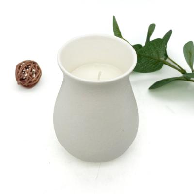 China LTC24 5.7oz Flame Vase Style Colorful White Ceramic Scented Candle In Container Luxury DIY Scented Candle for sale