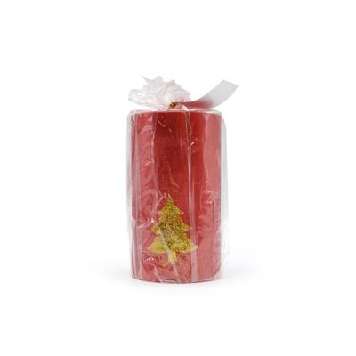 China LPG03 Financial Institutions Red Christmas Tree Pillar Candle For Decoration for sale