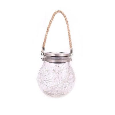 China Mason Jars Light Copper Wire Garden Solar String Lights Outdoor Glass Slit IP44 Hanging Waterproof Ball for Garden Decoration for sale