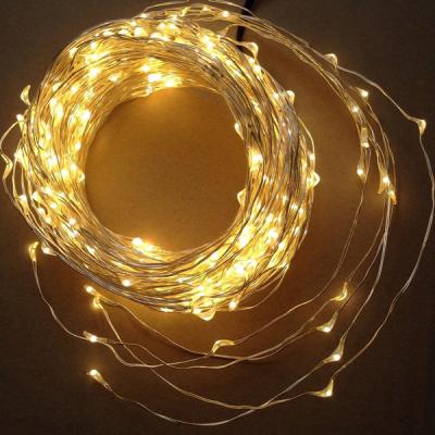 China Static Flashing/on/Timer 10m 100L DC12V Cool Mini Rice Silver Wired Led White Ultra Thin Twinkle Fairy Lights for sale