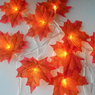 China Christamas Home Decor Ready To Ship Globe Copper Wire RGB Maple Leaf Battery Operated Led String Light for sale