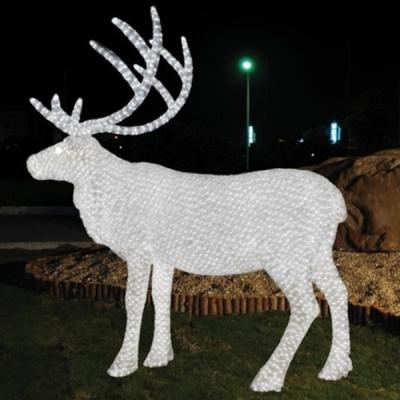 China Outdoor Stainless Steel Christmas 3D Decoration LED Light Reindeer for sale