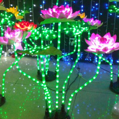 China Pure Copper H80cm D70cm IP68 River Garden Lighting Outdoor Christmas Decoration Simulation Led Lotus Tree Lights for sale