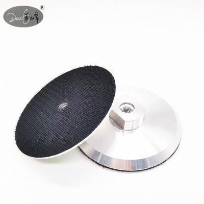 China 4 Inch Heavy Duty Aluminum Polishing Pad Holder Pad Holder for Diamond Polishing Pad Holder Hook and Loop Connector 5/8