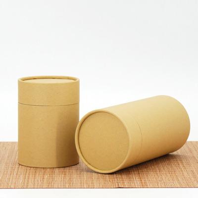 China Eco Friendly Recycled Materials Black Tea Containers Kraft Paper Biodegradable Cosmetic Tube Packaging Custom Printed Round Tea Box for sale