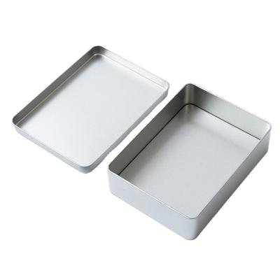 China Recyclable Rectangle Food Grade Metal Mint Egg Roll Cookie Dark Coffee Creamer Fashion Silver Design Packaging Tin Box Case à venda