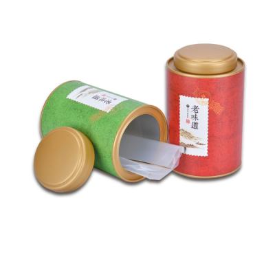 China Recycled Materials Sunshine Packing Custom Recyclable Round Paper Tube Packaging Custom Cylinder Tea Food Packaging Box for sale