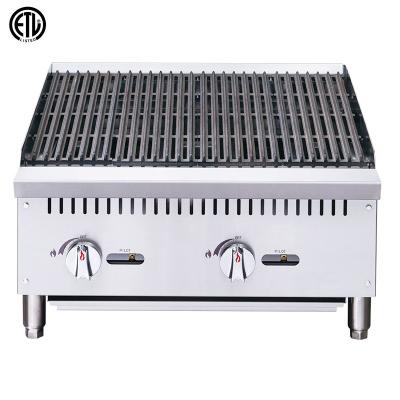 China Height Adjustable Factory ETL Certificate Commercial Charbroiler Commercial Gas Charbroiler Counter Top BBQ / Gas BBQ For Restaurant for sale