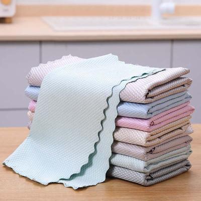 China 25cm*25cm Sustainable Microfiber Cleaning Cloths Wiping Rags Scouring Pad for sale