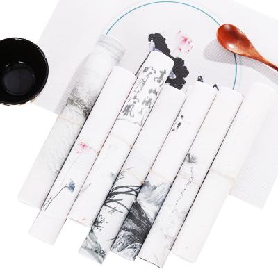 China Custom Modern Chinese PVC Carpet Wind Printing Ink Teslin Carpet Teslin Ink Printing Modern Chinese Carpet New Year Western Table Insulation Mat for sale