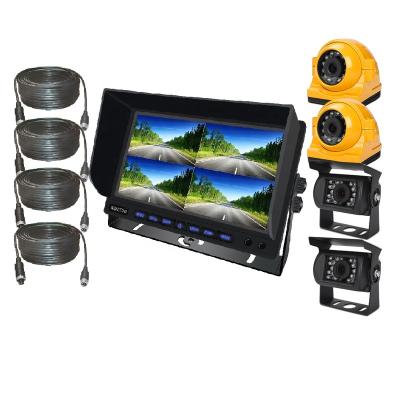 China Quad Image Digital Panel 7inch 4ch Video In Quad Rearview Car Monitor Bus Parking Cctv Display for sale