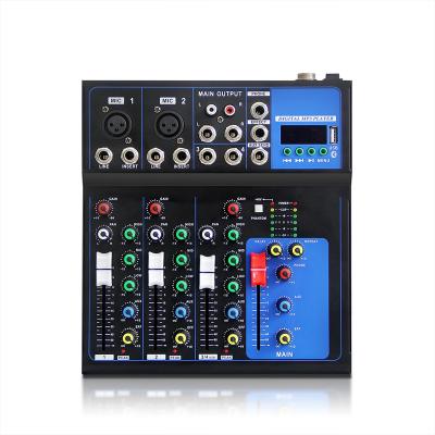 China F4 Black USB Home Mini Disco\Bar\Club\Disco Mixer For Home Karaoke Professional Multifunctional Portable Mixer for sale