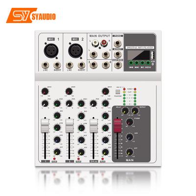 China Disco\bar\club digital pocket mixer F4 console\Mini Audio Mixer Professional Sound mini home white audio mixer for sale