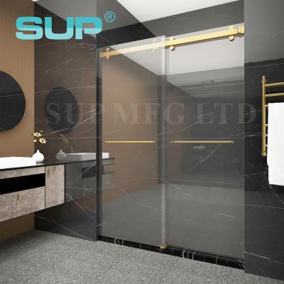 China Durability And Performance America Style CRL Design Modern Frameless Double Sliding Door Shower Cubicle for sale