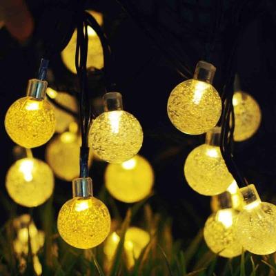 China Beautiful 50LEDs Crystal Bubble Fairy Decorative Lighting-Warm White Crystal Ball String Lights with2 Modes Outdoor Christmas for sale