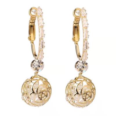 China TRENDY Fashion Rose Ball Diamond Earrings for sale