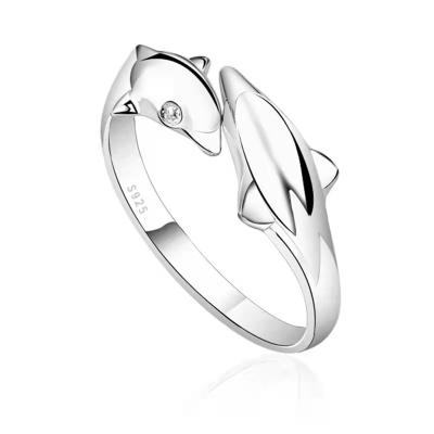 China Dolphin 925 Silver Dolphin Ring for sale