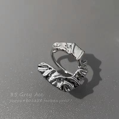 China CLASSIC Gray Line U-shaped pleated opening adjustable cavity ring for sale