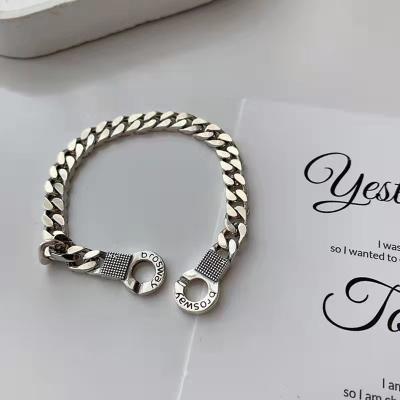 China Punk 925 Vintage Silver Vintage Chain Bracelet Personalized Versatile for sale