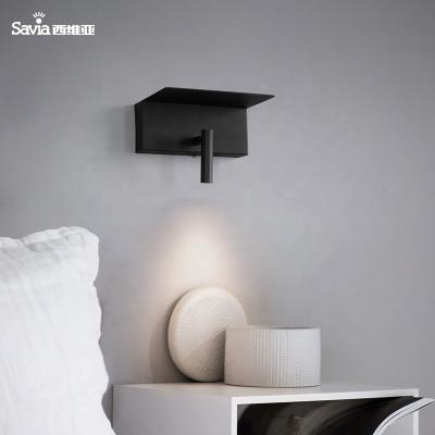 China Savia Modern Aluminum Cob Lamp 3W LED Small Bedside Adjustable Rotatable Primed Wall Mounted Reading Lamp Small With USB Book Light for sale