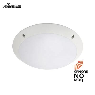 China Modern Savia Motion Sensor Ceiling Light Led 15W IP66 PC Acrylic Flush Surface Mounted Waterproof Round Lamps For Corridor Stairwa Porch for sale